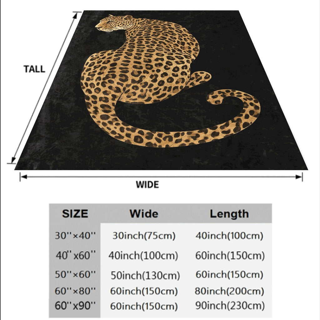 1pc Leopard Print Digital Flannel Throw Blanket Polyester, Reversible, All-Season, Non-Shedding, High-Quality Soft & Warm Contemporary Cartoon-Themed Home Office Nap Gift Blanket