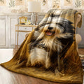 1pc Blanket Soft Single Sided Printed Blanket, A Happy and Smiling Bearded Collie Dog, Suitable for Napping, Camping, and Traveling, AH812BYE1904