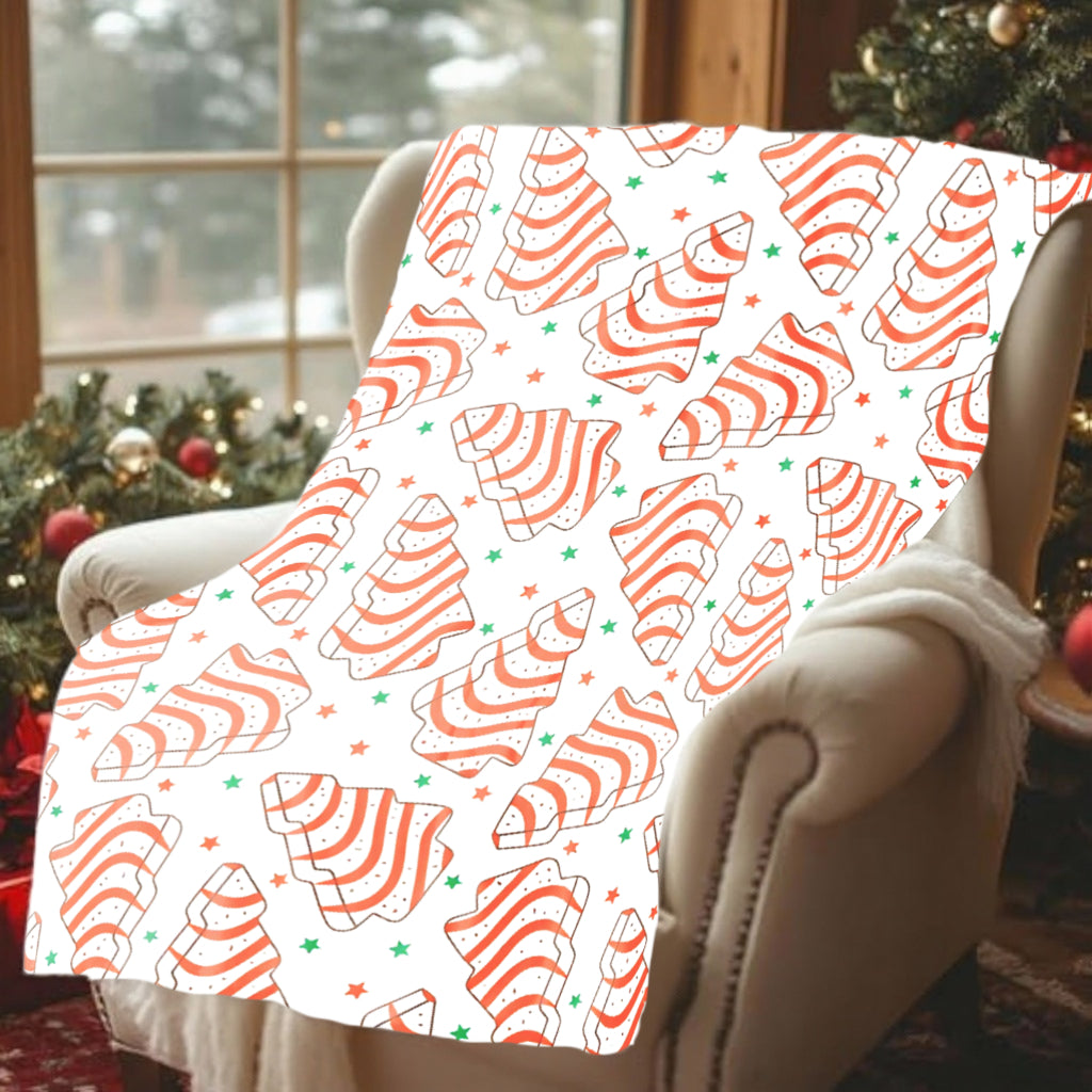 JOOCAR 1 Christmas Gift Blanket, Printed with Christmas Tree Cake Pattern, Soft and Comfortable, Suitable for Sofas, Cars, Offices and Camping Trips, Holiday Season Pattern, Modern Design, Ideal Holiday and Birthday Gifts,