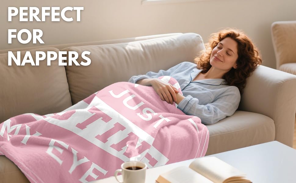 Kituzol Presents Birthday Gifts for Women, Including a Special Gift for Moms, Perfect for Anniversaries Or Retirement. This Pink Blanket, Measuring 60X50 Inches, Features The Phrase 'I'M Not Sleeping, I'M Just Resting My Eyes.'