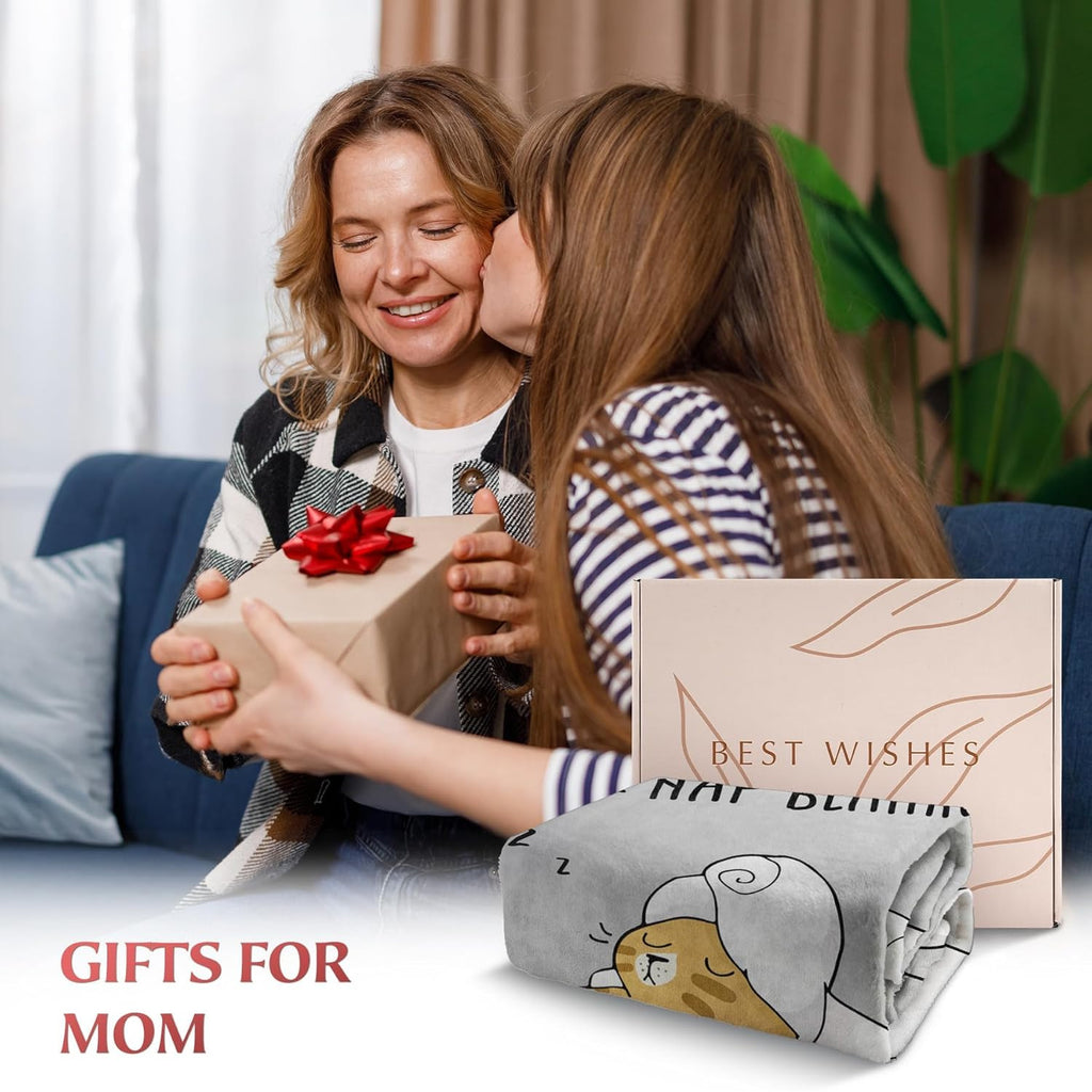 SteadStyle Christmas Mom Gifts for Mommy from Daughter Son, Mom Birthday Gifts Blanket, Mother Presents for Christmas, Valentine's Day, Mothers Day, Fluffy Blanket for Mommy, 60'' X 50''(Grey)