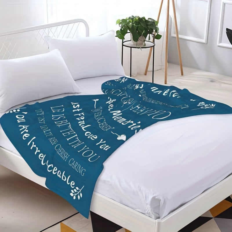 1pc Best Friend Text Pattern Throw Blanket, Birthday Gifts for Women, Unique Female Friendship Gifts for Bestie, Throw Blanket for Bed Sofa Couch, 50*60in