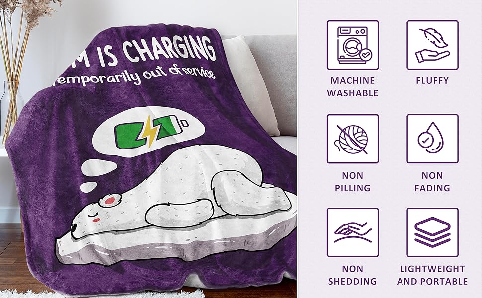 Craftique Offers Christmas And Birthday Presents for Mothers, Featuring a Cozy Blanket Adorned with a Humorous Design. This Practical Throw Is Perfect for Napping Or Traveling, Measuring 60 by 50 Inches