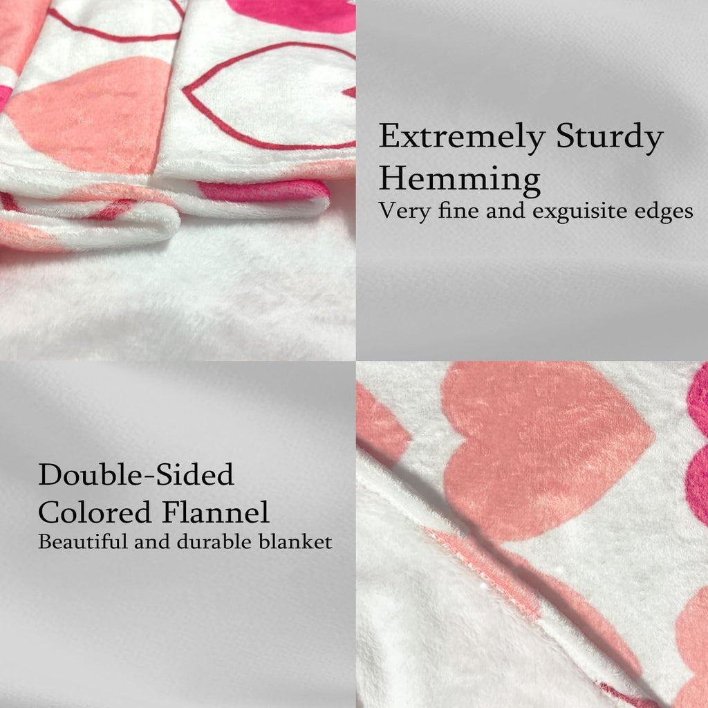 60 X 50 Inches Valentine'S Day Throw Blanket, Cozy Flannel Blankets for Women, Couples, And Moms, Perfect Valentine'S Gifts, Ideal for Couch And Camping