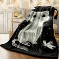 1pc 1pc a Cat Design Featuring Fireflies Suitable for Use on Sofas in Rooms Living Rooms And Couches And Chairs This Soft And Cozy Lightweight Flannel Blanket Makes a Great Gift F