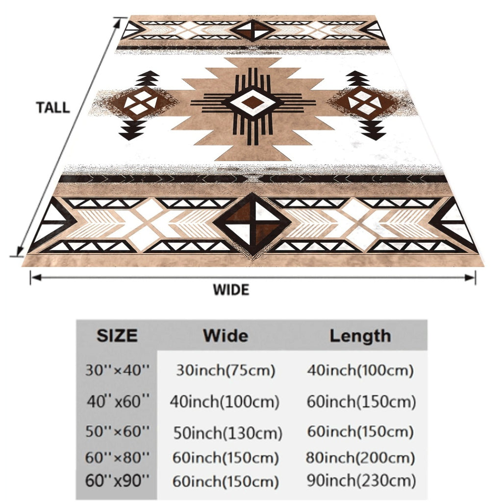 1pc Tribal Geometric Flannel Blanket Ethnic Abstract Pattern Soft Throw Cozy All-Season Flannel Fabric for Sofa Unique Traditional Design Spread Decor