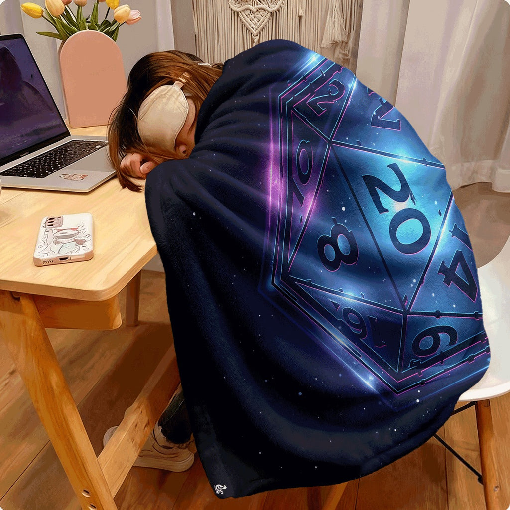 1pc of a Soft, Reversible Flannel Blanket Featuring a Cozy Rpg-Themed Dice Design, Suitable for All Seasons. an Ideal Gift for Gamers, Family, And Friends, Available in Sizes 30.71X46.85 inch, 50.0X58.66 inch, And 58.66X77.95 inch