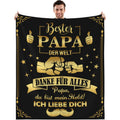 Vintage Flannel Throw Blanket for Dad with German Message- All-Season Soft Polyester Digital Print, Comforting TV Blanket, Ideal Gift for Fathers with Special Features- Bester Papa Der Welt Design