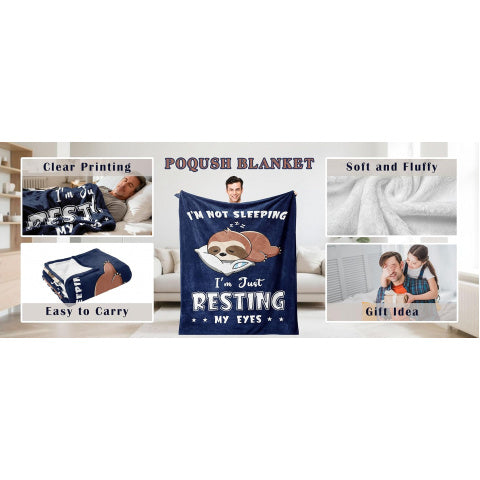 Birthday Gifts for Men/Him, Gifts for Him Dad Grandpa Husband Blanket 60X50, Anniversary Retirement Gift for Man, I'M Not Sleeping I'M Just Resting My Eyes