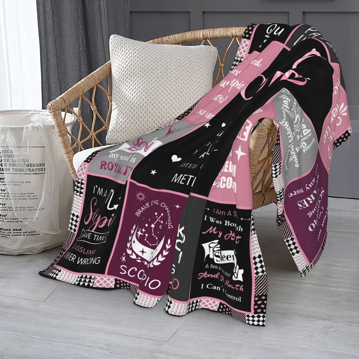 1pc Zodiac Blanket Gift for Women and Men, Birthday Christmas Gift Idea, Aries, Taurus, Gemini, Cancer, Leo, Virgo, Libra, Scorpio, Sagittarius, Capricorn, Aquarius, Pisces, Zodiac Women Blanket Gift, Zodiac Themed Home Decor 60x80