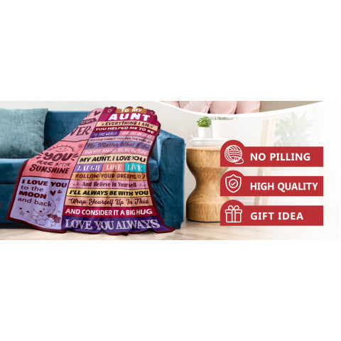 Aunt Gifts- Gifts for Aunt from Niece Nephew- Best Aunts Ever Gift- Great Aunts Gifts- Auntie Gift for Women- Christmas Valentines Day& Mothers Day Birthday- to My Aunt's Blanket 60x80