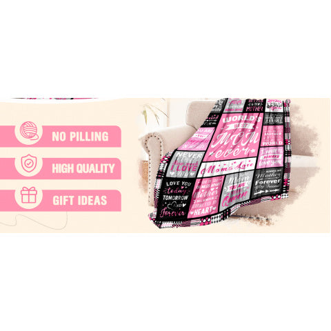 Moms Christmas Birthday Gifts- Best Mom Ever Gifts- Valentines Day Mothers Day Birthday Blanket Present for Mother from Daughter Son- Dear Moms Throw Blanket 60x80