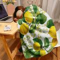 1pc Lemon Blossom And Lemon Slice Digital Print Flannel Blanket Soft Polyester Lightweight All-Season Throw for Sofa Travel Camping Machine Washable Cozy Home Decor Accessory 2D Flat