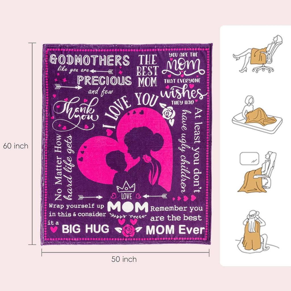 Battilo'S Incredibly Soft And Cozy Blanket for Mothers, a Distinctive Birthday Gift From, Perfect for Mother'S Day, Birthdays, And Christmas. This Flannel Throw Measures 50X60 And Comes in Purple, Ideal for Use on Beds Or Couches