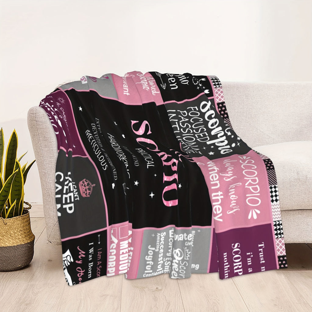 1pc Zodiac Blanket Gift for Women and Men, Birthday Christmas Gift Idea, Aries, Taurus, Gemini, Cancer, Leo, Virgo, Libra, Scorpio, Sagittarius, Capricorn, Aquarius, Pisces, Zodiac Women Blanket Gift, Zodiac Themed Home Decor 60x80