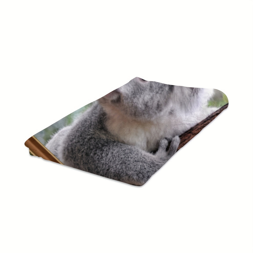 1pc Koala Print Blanket, Soft Flannel Throw Blanket for Bed Couch Chair Fall Winter Camping Living Room Office