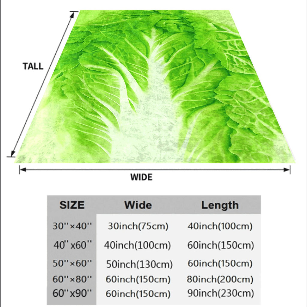1pc Green Leafy Vegetable Patterned Flannel Blanket Fresh Green Lettuce Leaf Print Soft Cozy Fleece Throw for Sofa AllSeason Use Lightweight Warm Blanket with NatureInspired Design