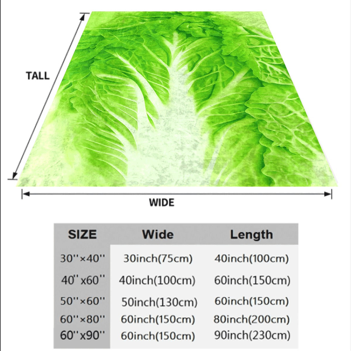 1pc Green Leafy Vegetable Patterned Flannel Blanket Fresh Green Lettuce Leaf Print Soft Cozy Fleece Throw for Sofa AllSeason Use Lightweight Warm Blanket with NatureInspired Design