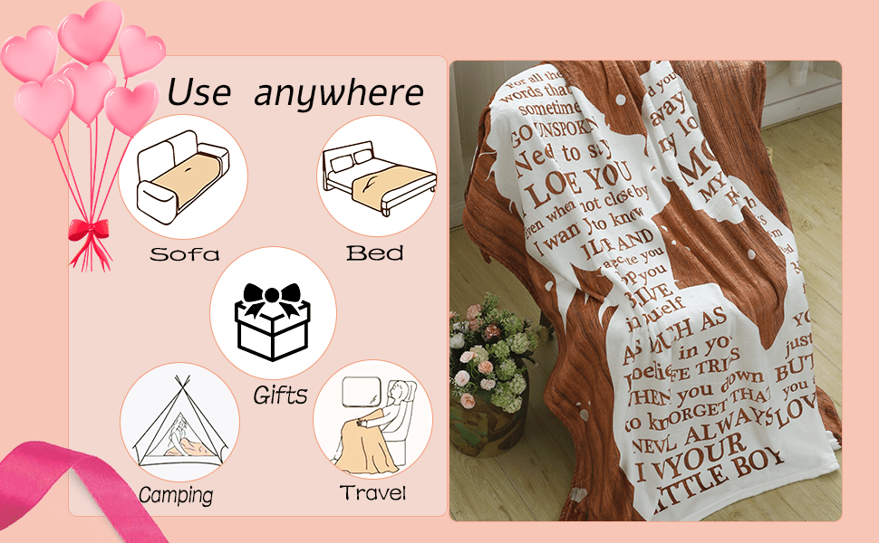 Birthday Gifts for Mom from Son Stocking Stuffers I Love You Gifts Best Mom Ever Ideas to My Mom Blanket Mothers Day Christmas Valentines Present Bed Throw Blanket 60x50