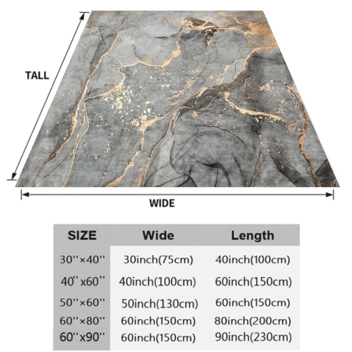 1pc Luxury Gray And Golden Marble Print Flannel Blanket Elegant Dark Gray And Golden Veins Soft All-Season Couch Throw Spread Sofa Cover Machine Washable Luxury Home Decor for Living Room Bedroom