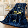 1pc Digital Print TARDIS Art Throw Blanket Soft Flannel Fleece Non- Polyester Fabric Anime Theme Glam Style All-Season Comfort for Sofa Office Camping & Travel Creative Pattern