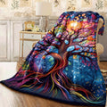 1pc Beautiful Tree of Life Blanket Soft Comfortable All-Year-Warm Sofa Camping Travel Machine Washable Polyester Multipurpose Gift for Teens Adults