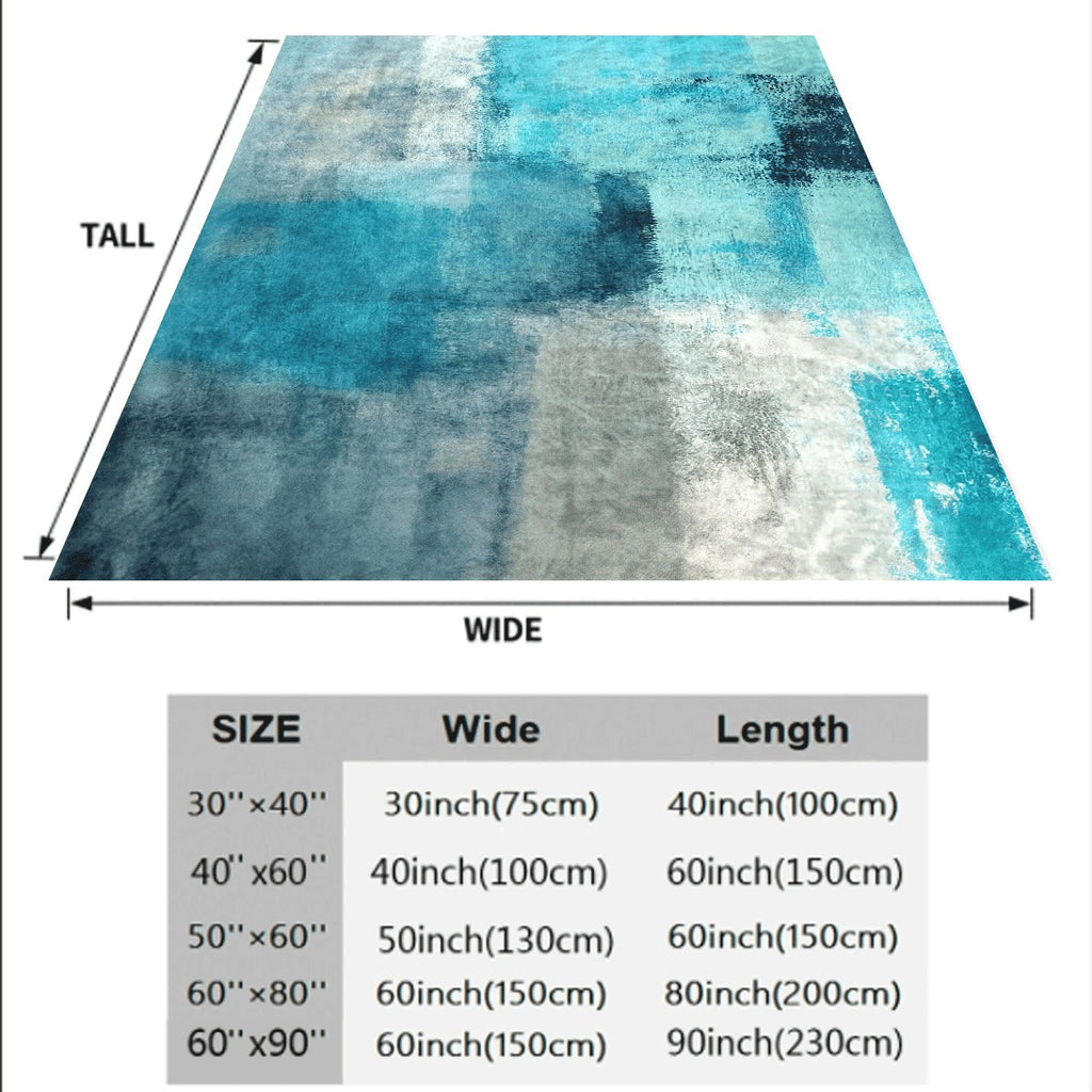 1pc Turquoise and Gray Modern Abstract Geometric Throw Blanket Soft Flannel Spread Suitable for Couch Sofa All-Season Lightweight Warm with Turquoise & Gray Contemporary Spread