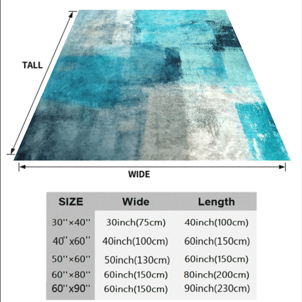 1pc Turquoise and Gray Modern Abstract Geometric Throw Blanket Soft Flannel Spread Suitable for Couch Sofa All-Season Lightweight Warm with Turquoise & Gray Contemporary Spread
