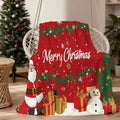 1pc Santa Claus and Gifts Themed Red Flannel Blanket, Soft, Comfortable, and Warm, Festive Design, All-season Universal Sofa Throw, Warm Lap Blanket, Multiple Sizes Available, Suitable for Living Room Sofas, Bedroom, Leisure Reading