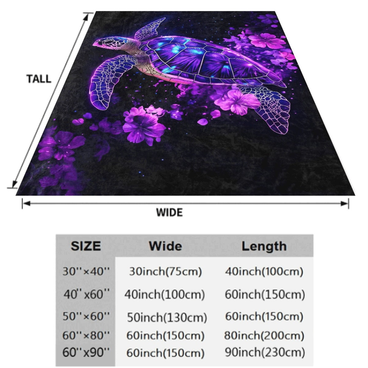 1pc Neon Turtle Art Pattern HD Print Blanket Lightweight Flannel Throw for Sofa Travel Livingroom Office Couch And Digital Printing Fleece Blanket with Soft And Warm Flannel Fabric