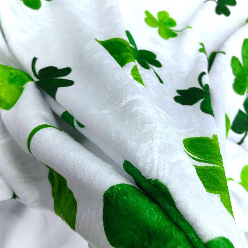 St. Patrick'S Day Cozy Blanket - Soft Flannel Throw for Couch, Microfiber Cover in Irish Green with Clover Design, Perfect for Spring, 50X60 Inches