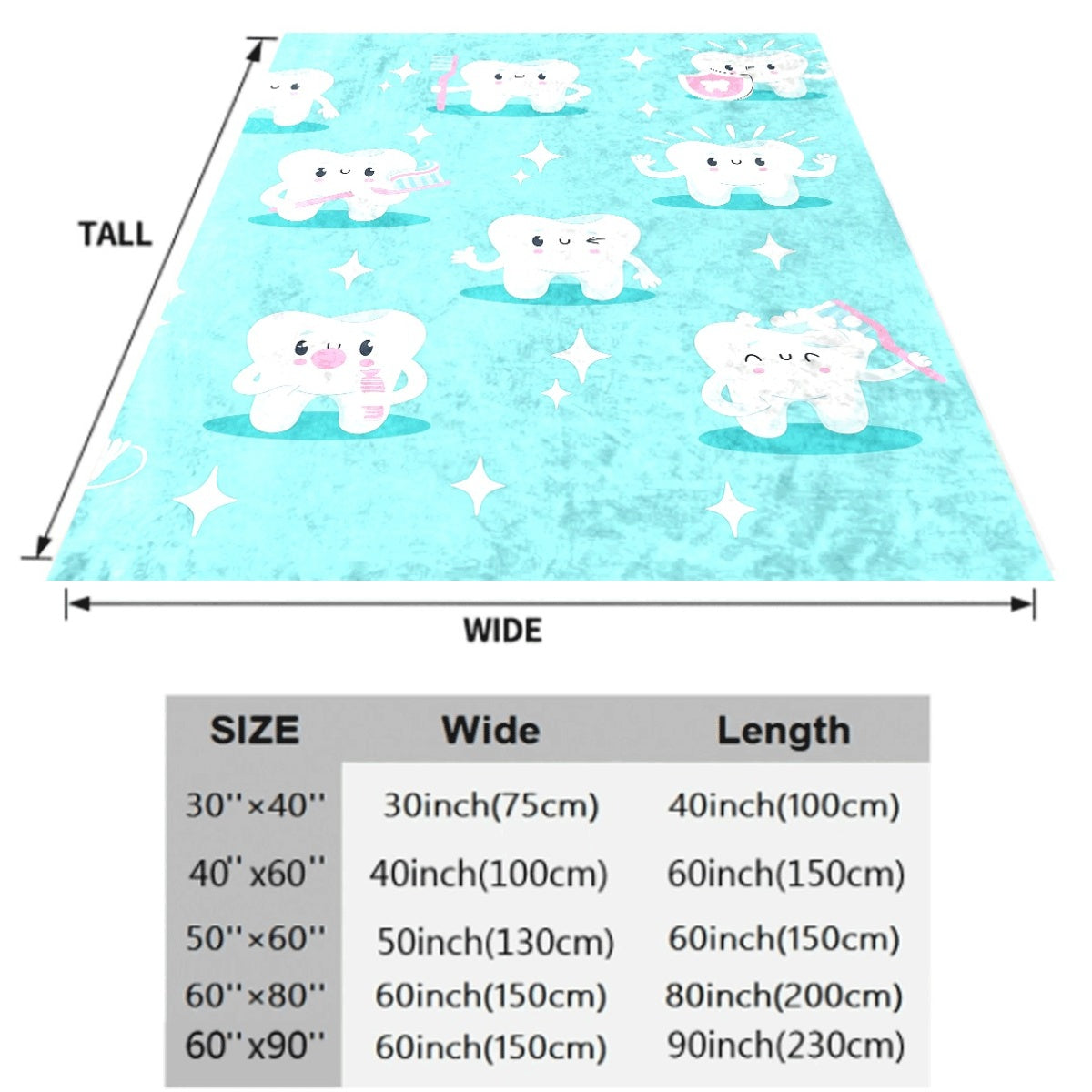 1pc Cozy Cartoon Toothbrush Print Flannel Throw Blanket Soft Reversible All-Season Comfort for Couch Office And Travel Perfect Gift for Family And Friends