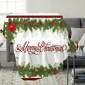 1pc Christmas Holiday-themed Flannel Blanket with a Christmas Wreath and Red Floral Pattern, Soft, Comfortable, and Warm. Features a White Base Design, Suitable for All Seasons as a Throw or Warm Cover. Available in Multiple Sizes