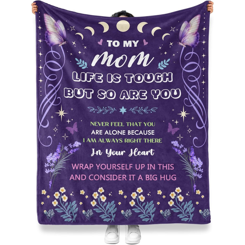 Levens Gifts for Mom Blanket 60 X 50 Soft Flannel Throw for Mother, Perfect Christmas Birthday Gift for Mom from Son Daughter, Cozy Blanket for Mother's Sofa or