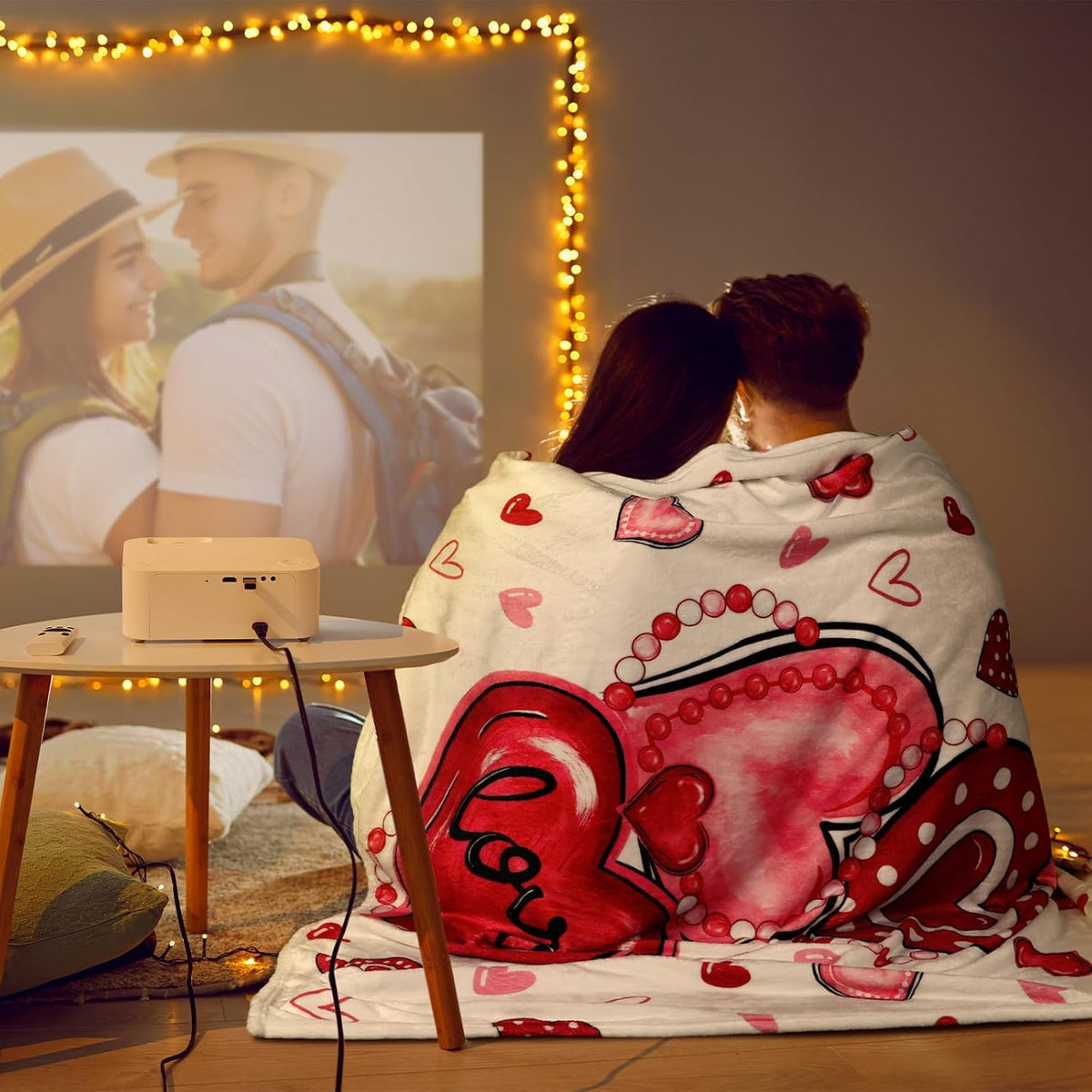 Buryeah Valentine's Day Blanket 50 X 60 Red Heart Blanket Valentine's Day Gift Plush Warm Love Decor for Sofa Couch Home Decoration