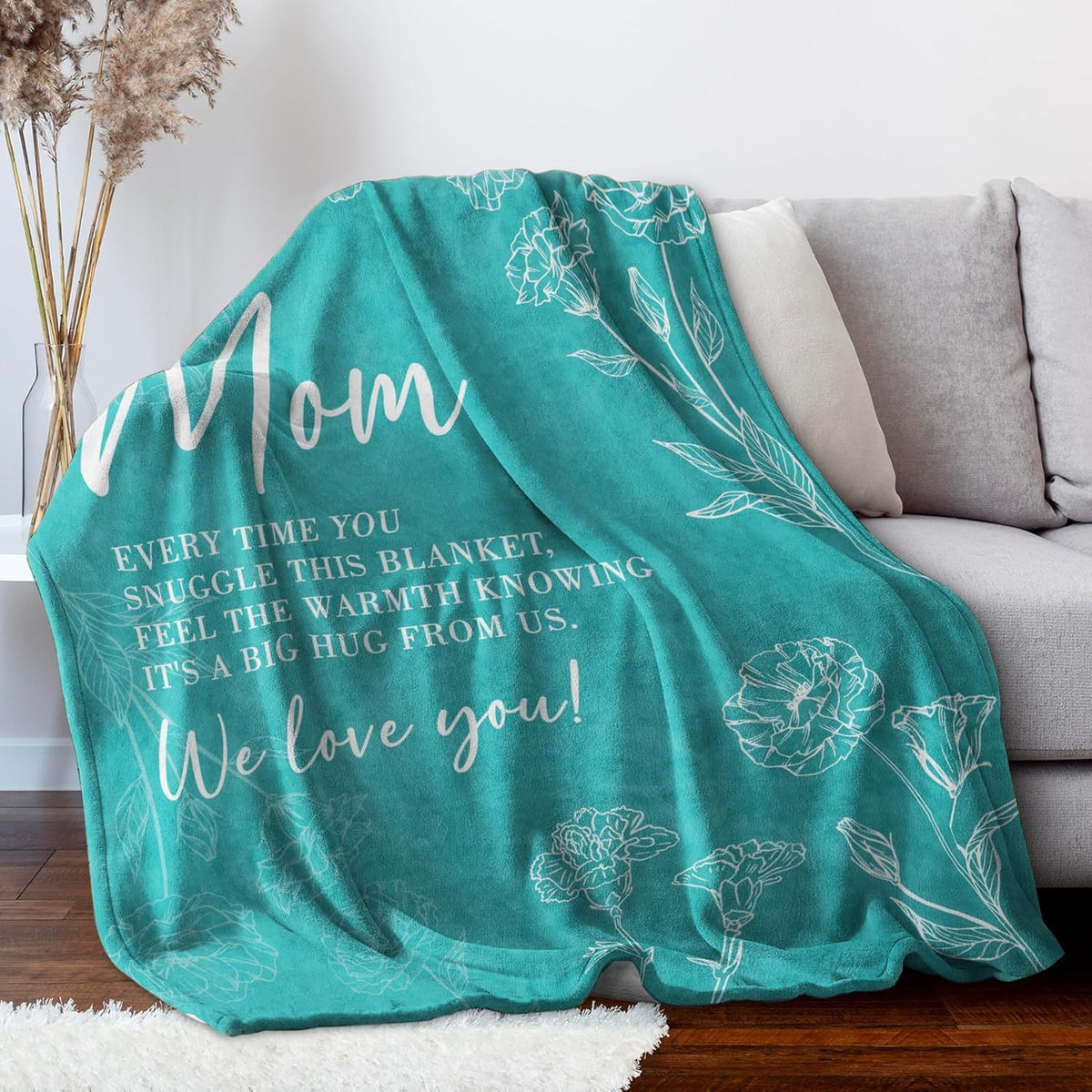 A Cozy Blanket Featuring a Wine Red Backdrop Adorned with a White Floral Design, Perfect As a Birthday Present for Mothers, Daughters, And Sons. Ideal for Use in Dorms, Office Naps, Outdoor Camping, Or As Room Decor, with a Thickness of 280Gsm