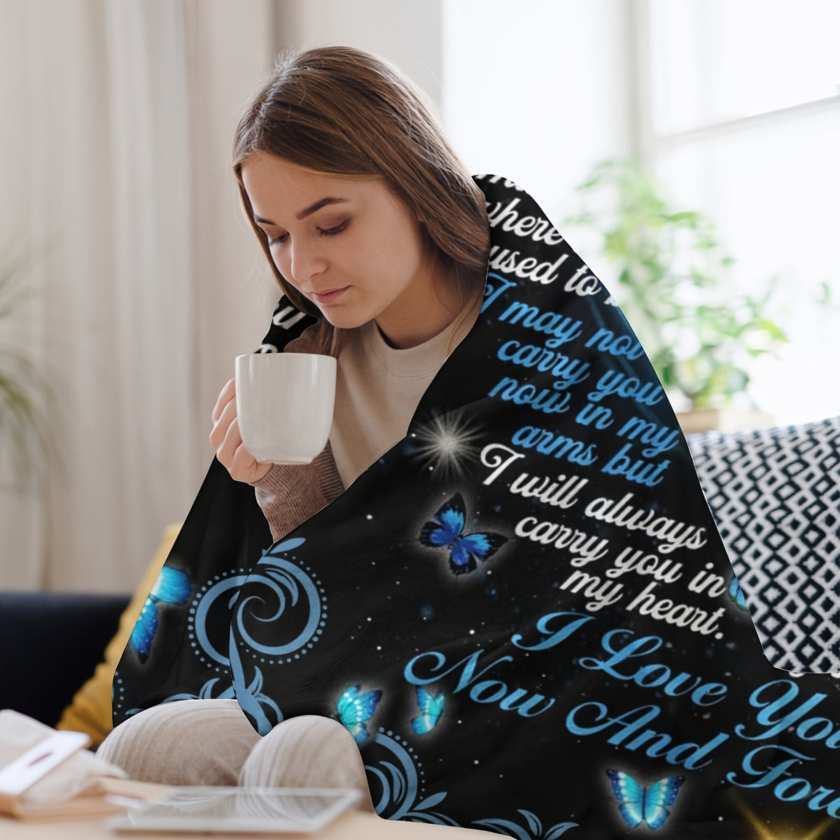 Comfortable Flannel Blanket Soft, Son, I Love You Now and Forever, Warm and Lightweight, Suitable for All Seasons, Perfect for Sofa, Bed, Travel, Camping, Etc., Ideal Holiday Gift for Christmas, Halloween, or Any Occasion, 1pc