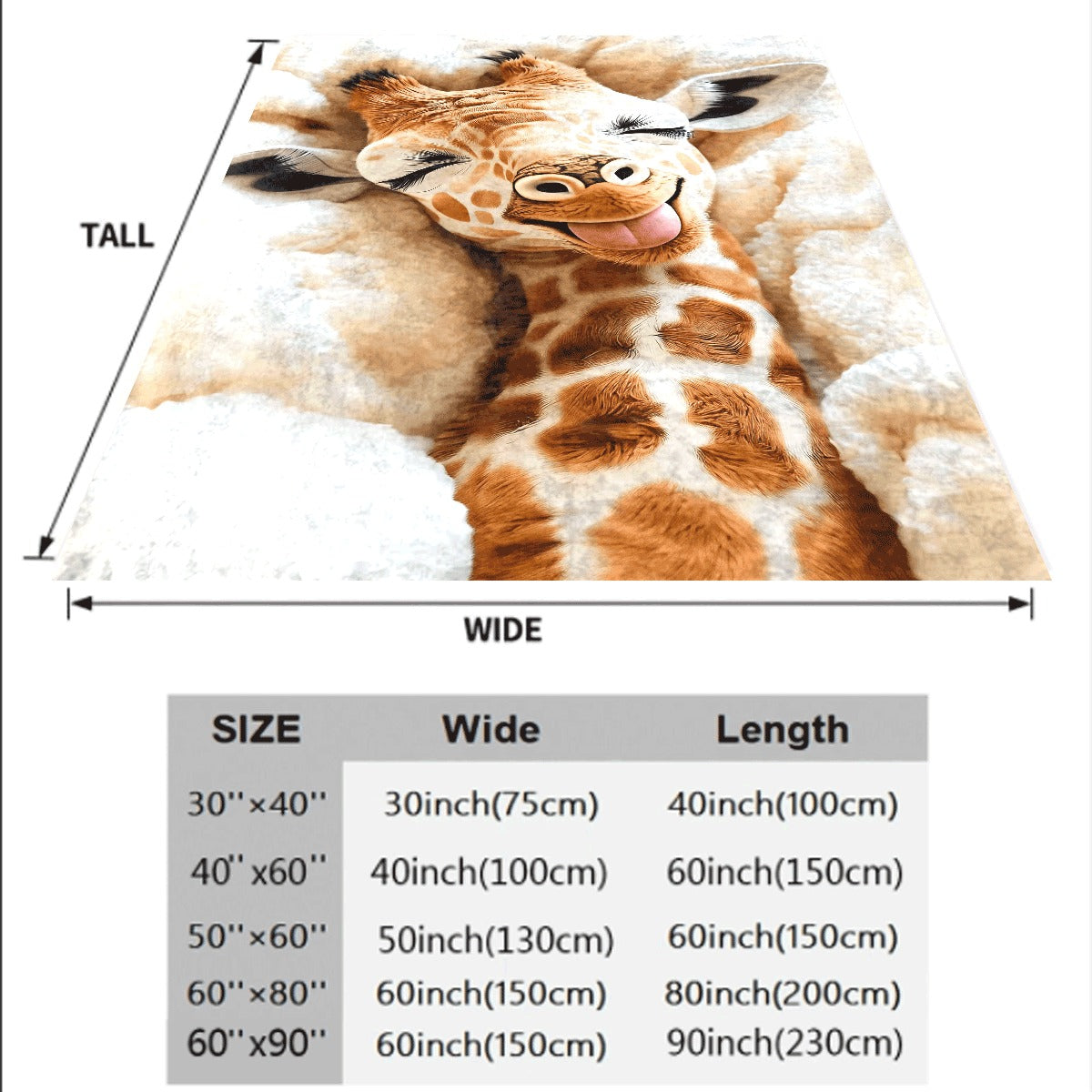 1pc 1pc Giraffe Blanket on Soft - Lightweight Flannel Plush, Soft And Warm Flannel Fabric, Suitable for Sofas, Travel, Camping, Offices, Sofas, Chairs, And - All-Season Portable Blanket