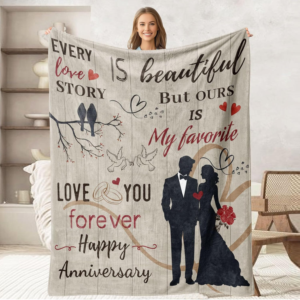 Presents for Both Genders, a Wedding Anniversary Throw for Couples, Romantic Birthday Gifts for Partners, And Cheerful Anniversary Decorations for Spouses, Measuring 50X60