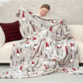 1 Luxury Christmas Hat Christmas Tree Christmas Elements Snowflake Print Plush Blanket Throwing Blanket Cover Blanket School Season Back to School Season Christmas Thanksgiving New Year Birthday Perfect Gift for Men and Women Sofa