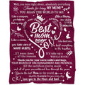 to My Mom Blanket from Daughter or Son, Best Mother Gift with Heartfelt Letter Design, Warm Soft Throw for Birthday, Christmas, or Mother's Day