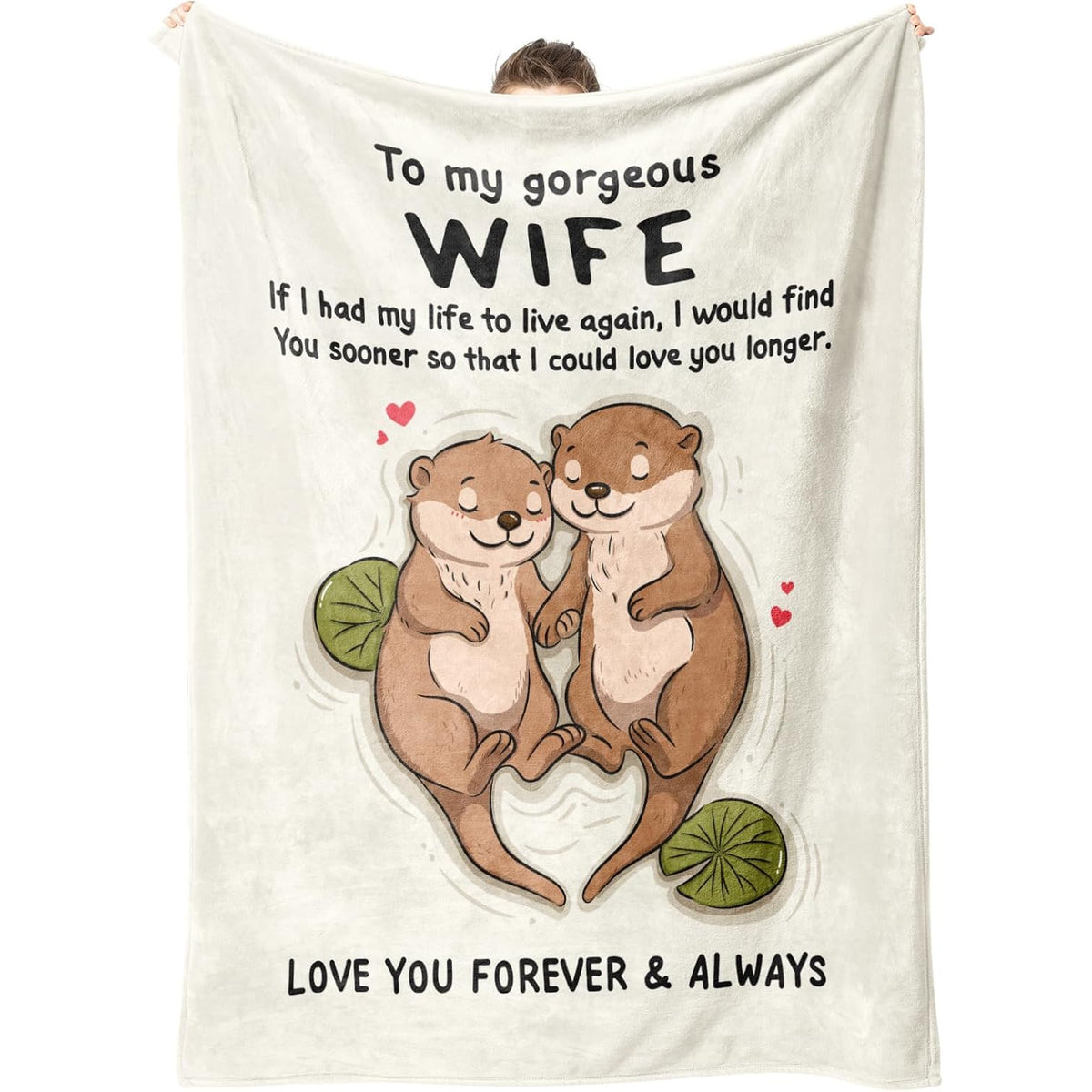 BeneCharm Funny Gifts for Wife, Wife Birthday Gift Ideas, to My Gorgeous Wifey Blanket, Wedding Anniversary Romantic Gift for Wifey, Valentines I Love You Gifts for Her, 60'' X 50''