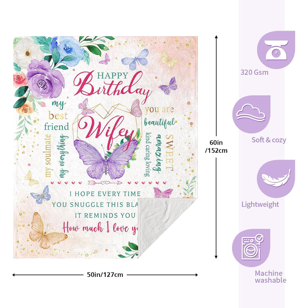 Suggestions for Birthday Presents for Your Wife, Unique Gifts for Her Special Day, And a Cozy Throw Blanket Measuring 60 X 50 to Celebrate Her Birthday