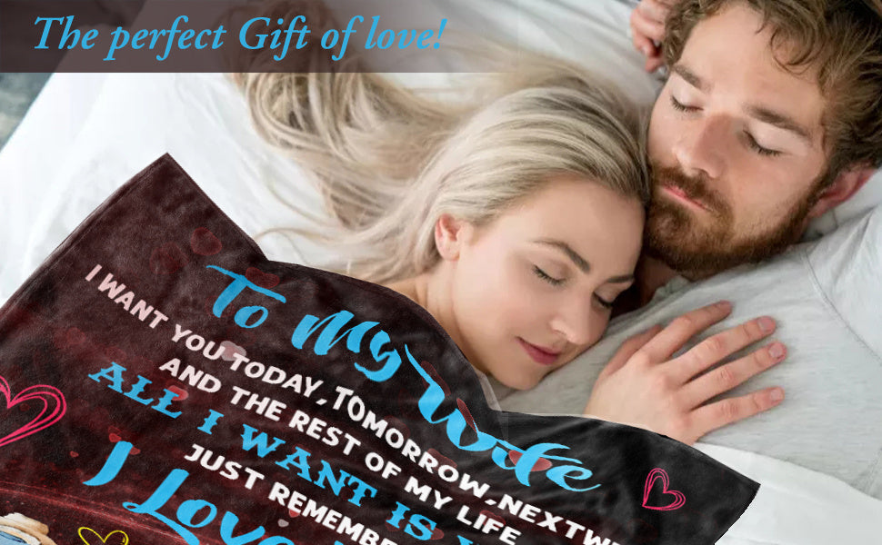 A Romantic Throw Blanket for My Wife, Perfect As a Wedding Anniversary Gift, Birthday Present, Or for Christmas And Mother'S Day