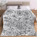 1pc Black And White Butterfly Floral Patterned Blanket, Artistic Style Design, Soft Plush Surface, Flannel Material Lightweight And Durable, Multiple Sizes Available, Ideal for Holiday Gatherings, Living Room Leisure, Bedroom Sleep, Study Reading