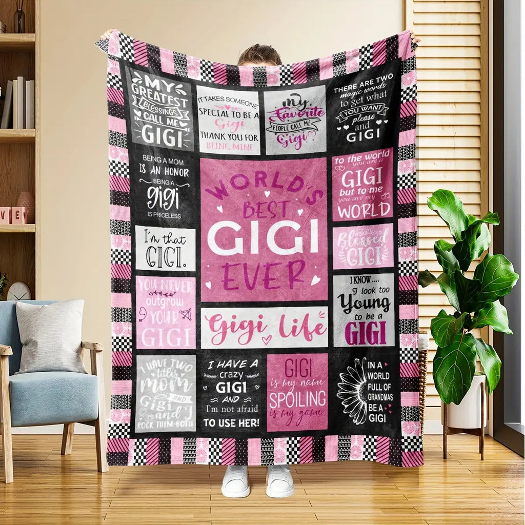 One Throw Blanket, a Perfect Gift for Gigi, Soft And Warm for Use on The Couch,, Sofa, Car, Office, Camping, Or Traveling; Suitable for Any Season