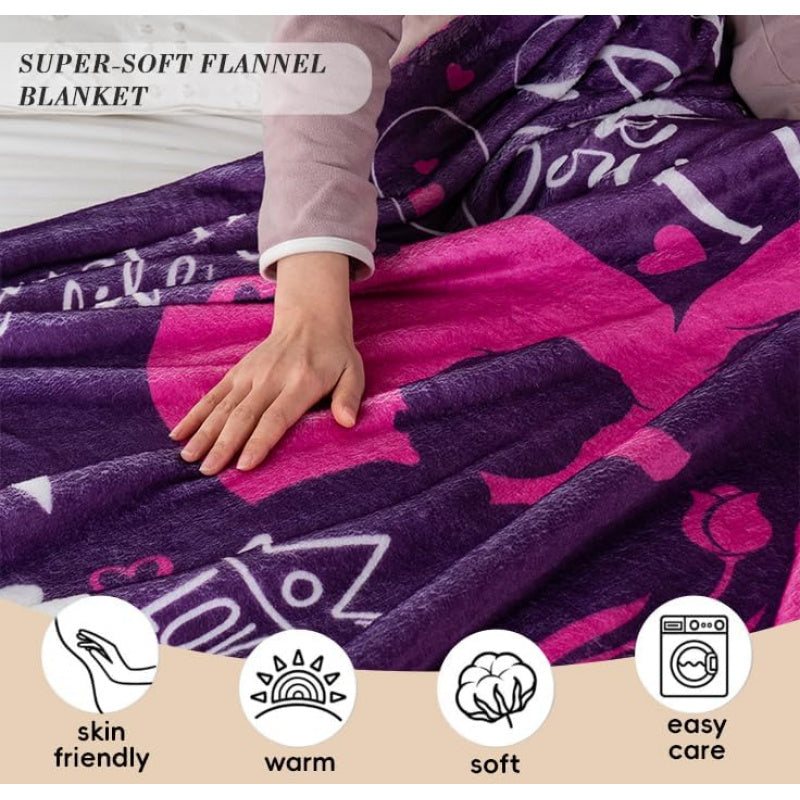 Battilo'S Incredibly Soft And Cozy Blanket for Mothers, a Distinctive Birthday Gift From, Perfect for Mother'S Day, Birthdays, And Christmas. This Flannel Throw Measures 50X60 And Comes in Purple, Ideal for Use on Beds Or Couches