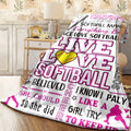 1pc Softball-Themed Flannel Fleece Throw Blanket for S and Women Cozy All-Season Polyester Blanket with Digital Print Perfect Gift for Softball Lovers, Team Members Versatile Fo