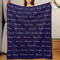 1pc Inspirational Navy Blue Throw Blanket - Super Soft, Warm Embrace with Positive Affirmations for Strength, Courage, Love & Hope - Allergy-Friendly, Multi-Purpose Comfort 60x50 inches