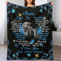 Comfortable Flannel Blanket Soft, Son, I Love You Now and Forever, Warm and Lightweight, Suitable for All Seasons, Perfect for Sofa, Bed, Travel, Camping, Etc., Ideal Holiday Gift for Christmas, Halloween, or Any Occasion, 1pc